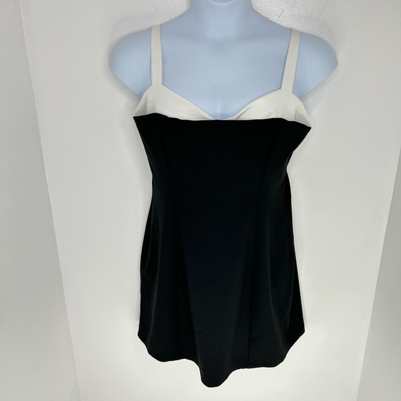 Abercrombie & Fitch NWT Contrast Sweetheart Corset Mini Dress Size Large Black - Picture 2 of 13